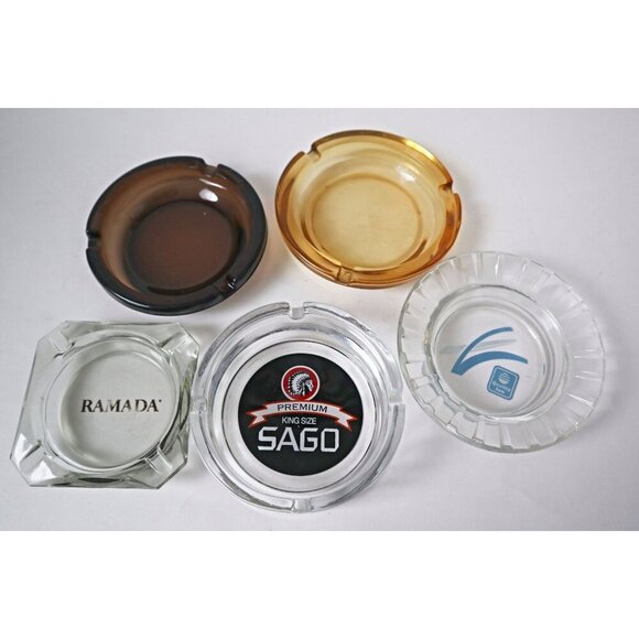 5 Vintage Ashtrays Advertising Sago Quality Inn Ramada Hotel 1980s Tobaciana - Picture 1 of 5